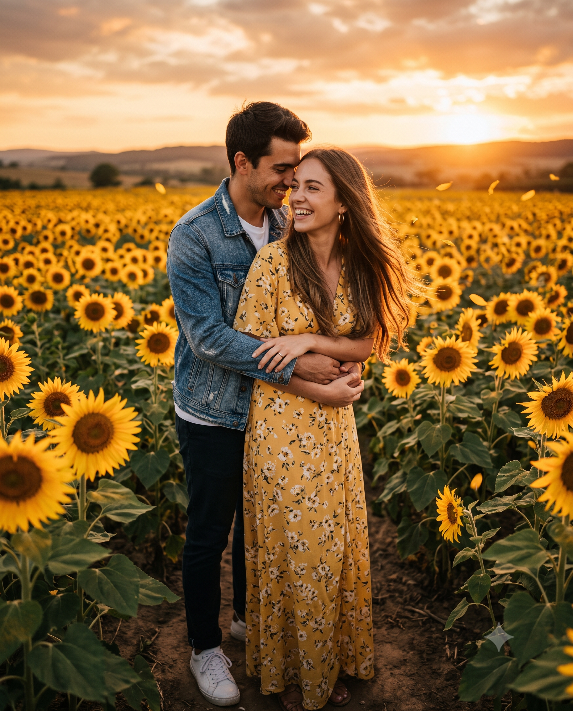 Sunflower Field Romance AI Photo Prompt